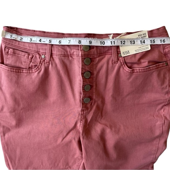 A.N.A. Rose Colored High Waist Button Fly Skinny Jeans Valentine’s Galentine’s - Picture 9 of 9